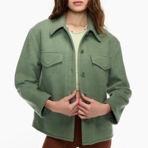 NWT ARITZIA Sunday Best Wool Sky Shirt Jacket in Sage Green Shacket Size 2X